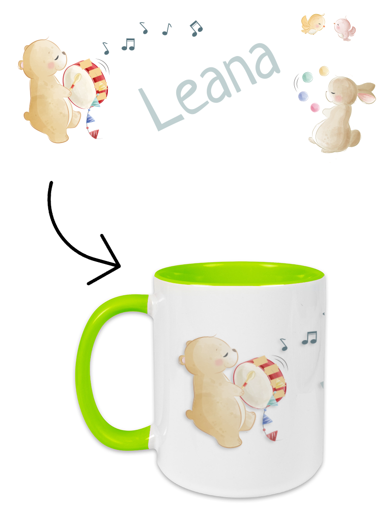 ceramic mug circus animals