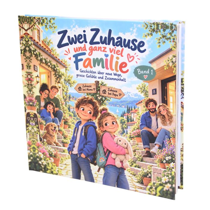 Children's book "Two homes and lots of family"