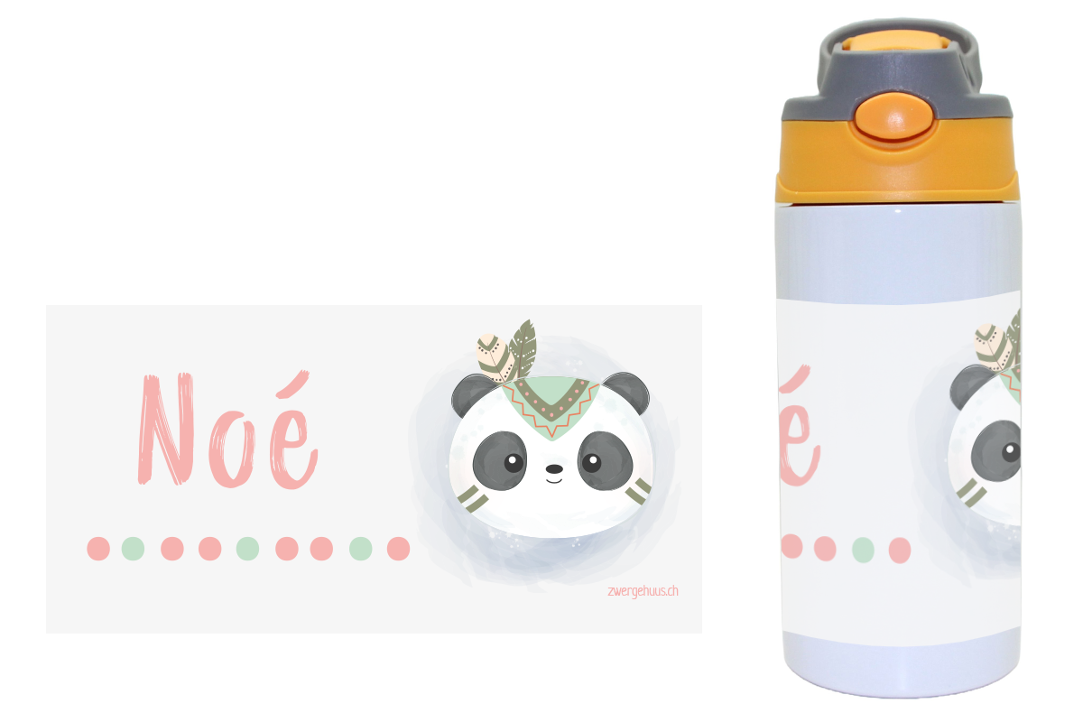 Bouteille à boire avec une fermeture de clic panda