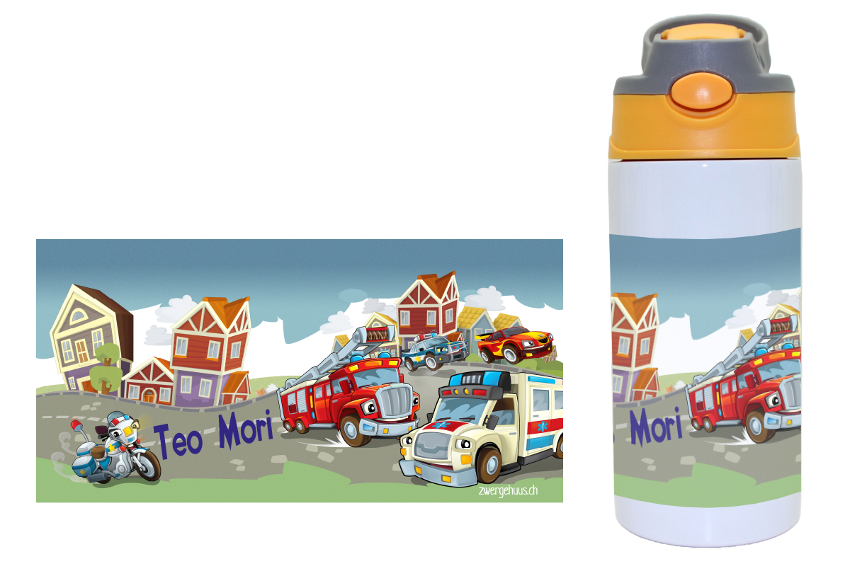Trinkflasche mit Klickverschluss Feuerwehr