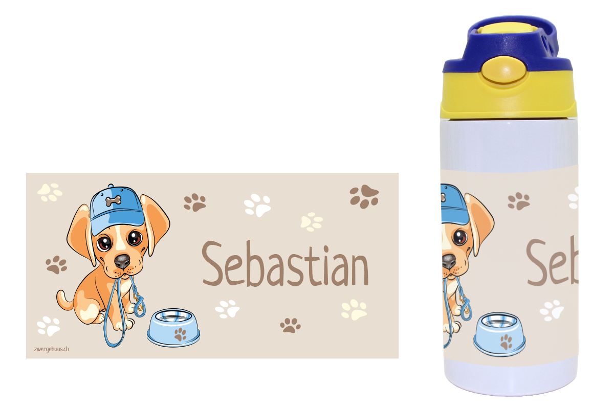 Bouteille à boire avec un chien de fermeture de clics