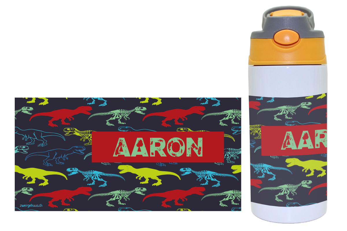 Bouteille à boire avec une fermeture de clics t rex
