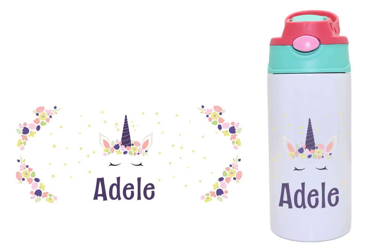 Trinkflasche mit Klickverschluss schlafendes Einhorn