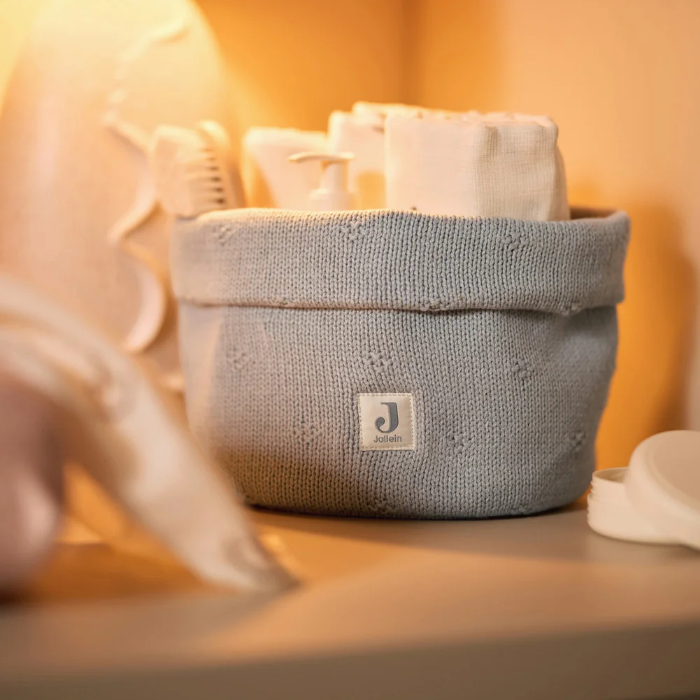 Knitted basket beige