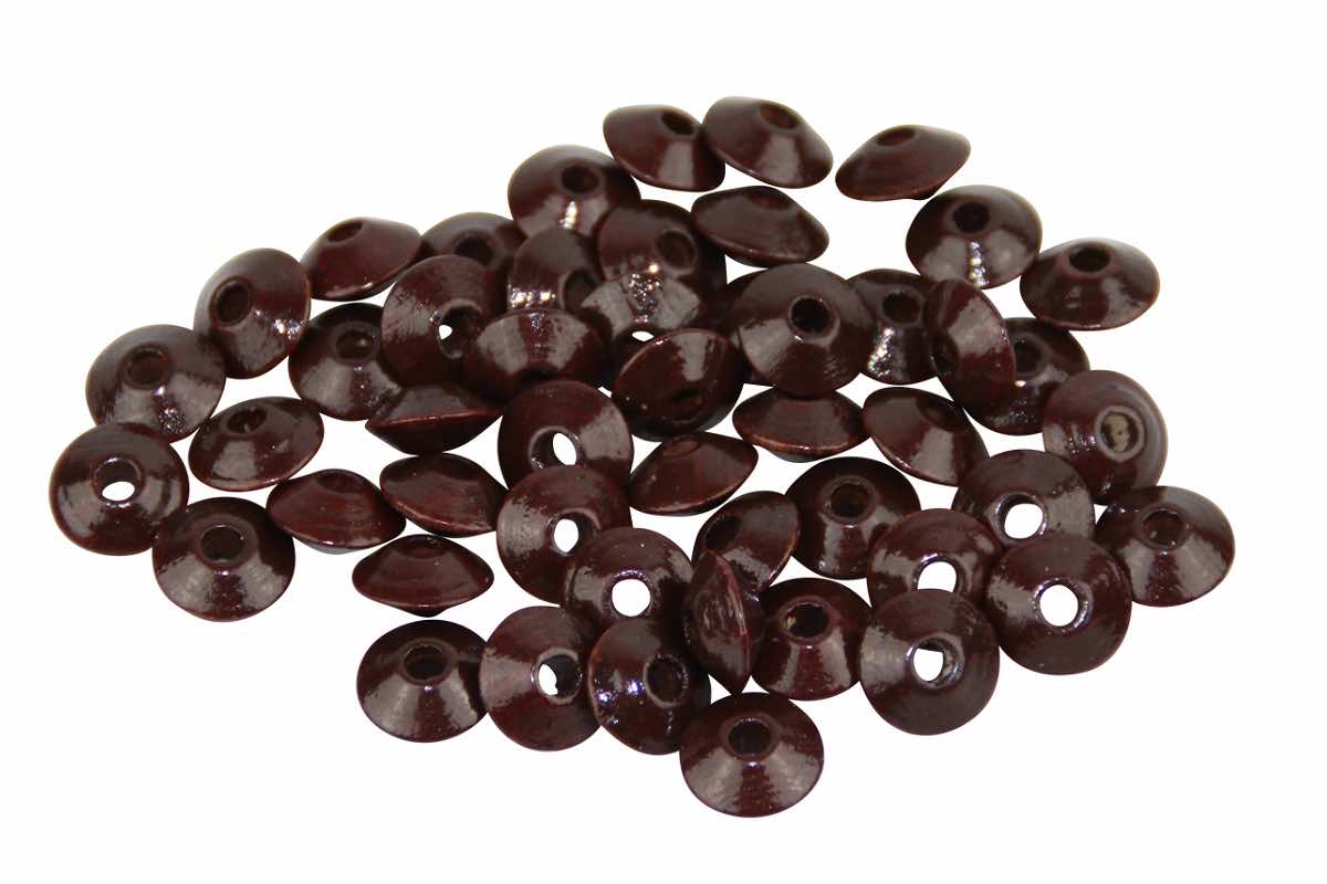 Perles lenticulaires en bois 10mm pointues
