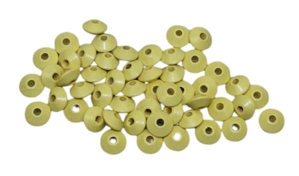 Perles lenticulaires en bois 10mm pointues