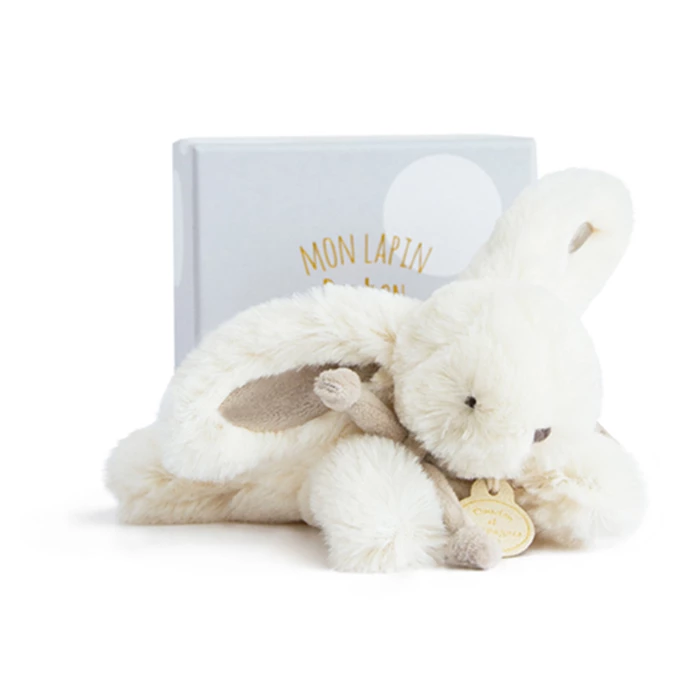 Doudou lapin super doux rose clair