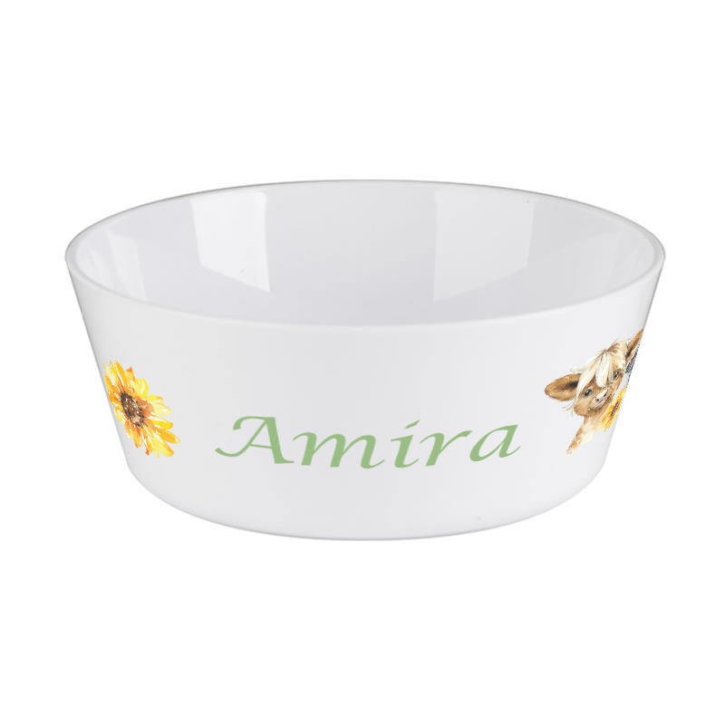 Highland animals cereal bowl