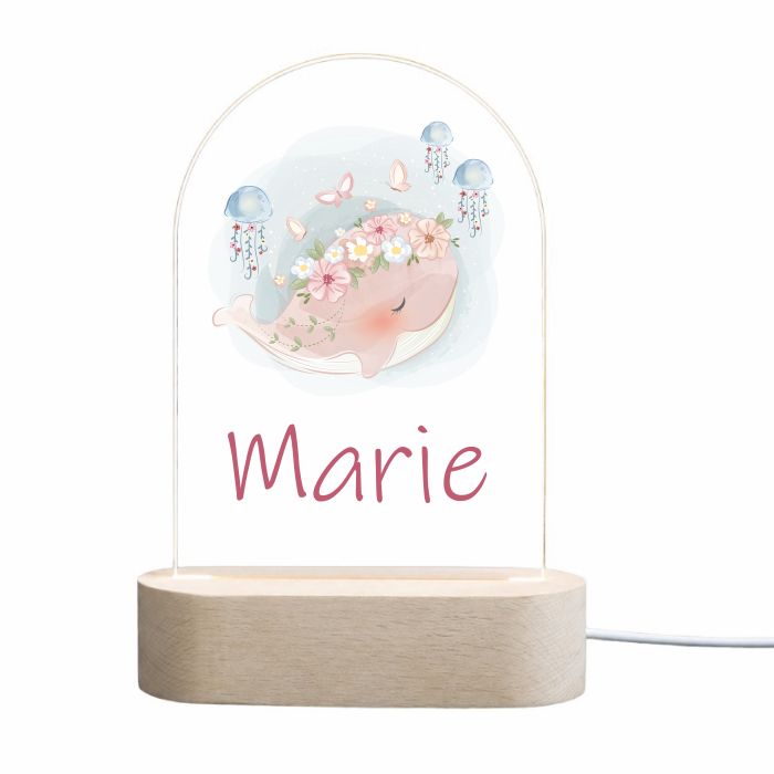 Veilleuse baleine rose