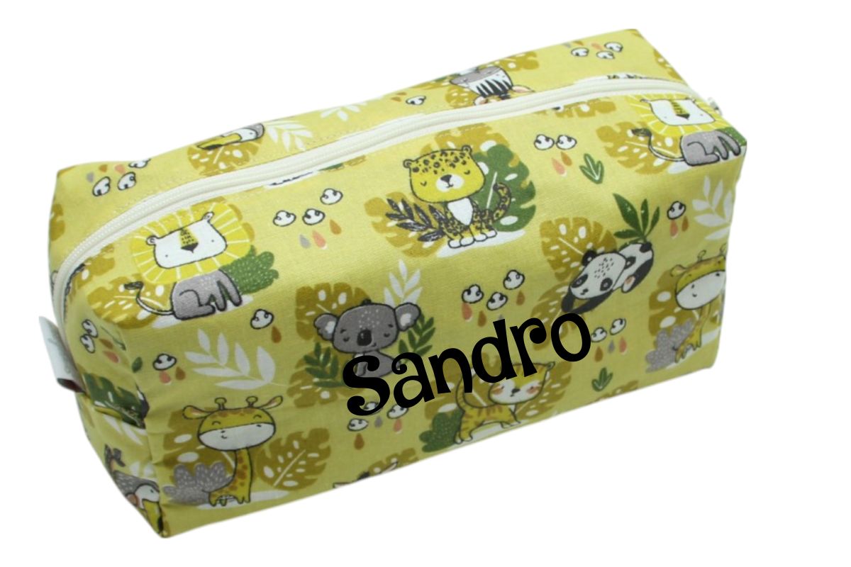 Necessaire Dschungel pastellgelb