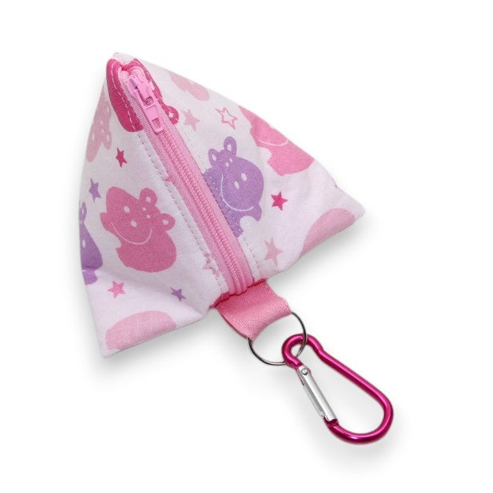 Hippo pink pacifier bag