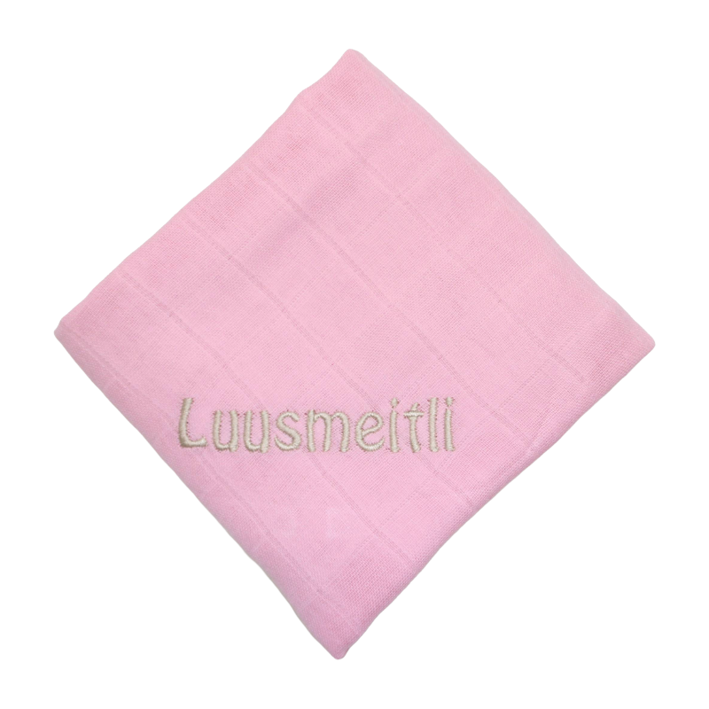% Nuscheli pastellrosa mit Luusmeitli