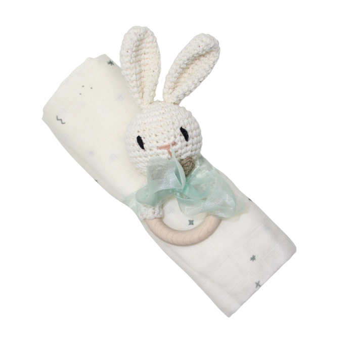 Nuscheli & rattle bunny