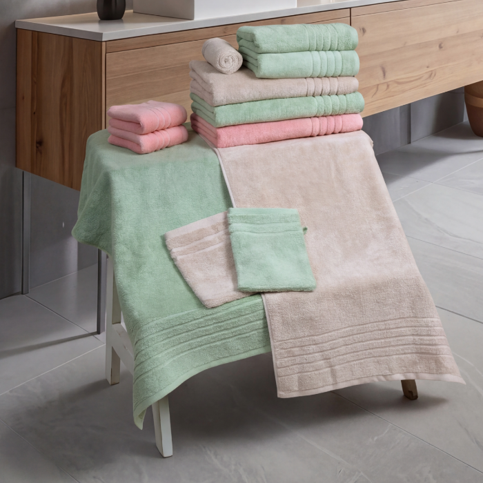 Serviette de douche Organic Feeling avec motif et nom