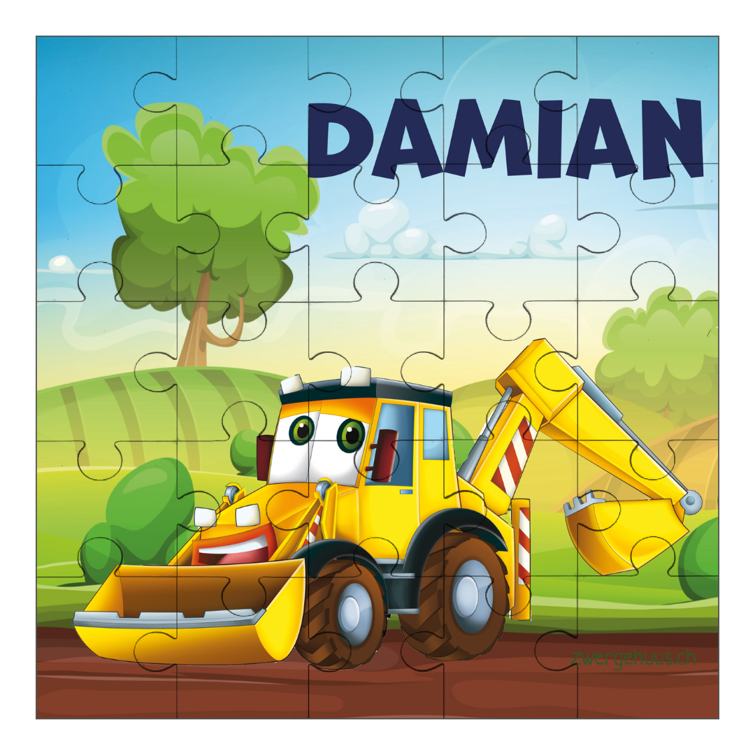 Puzzle avec excavateur de noms