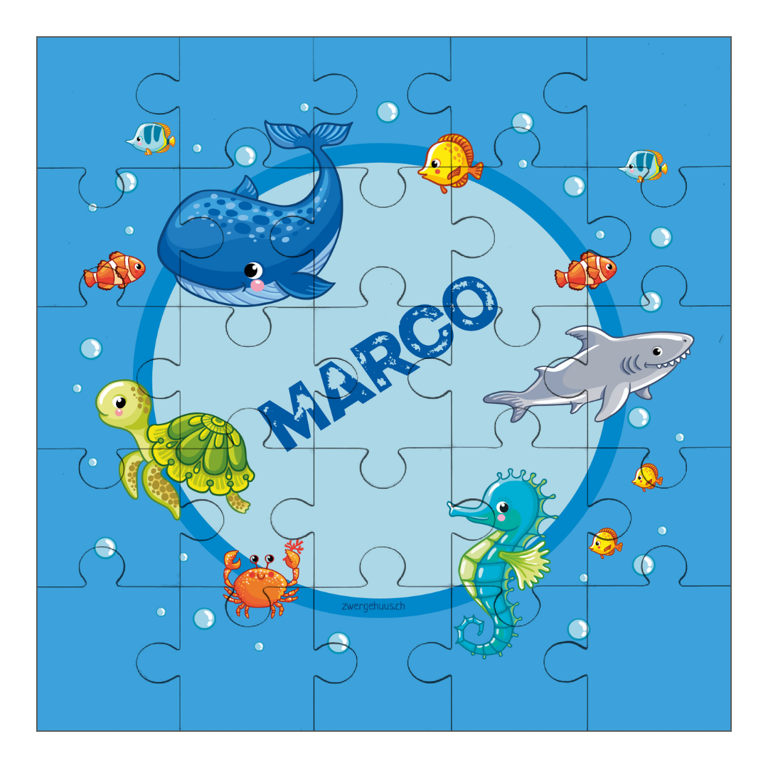 Puzzle with name underwater world