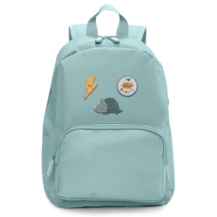 Rucksack mit Aufkleber grün