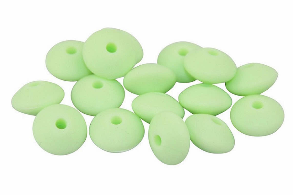 Silicone lentil beads round