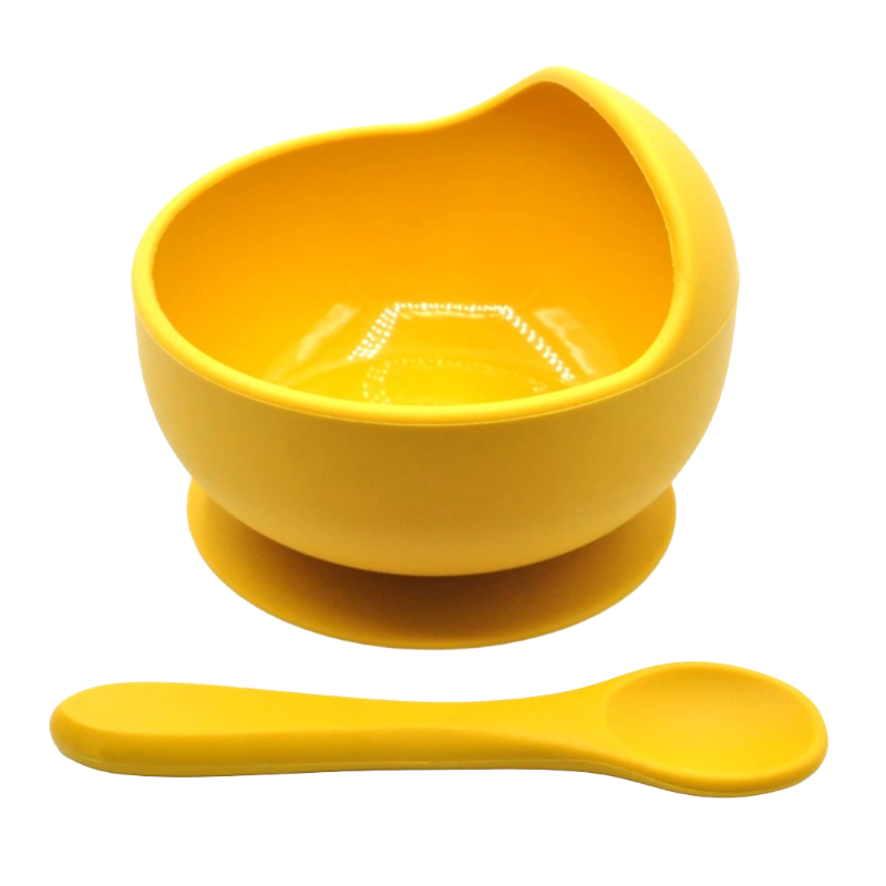 Silicone bowl mustard yellow