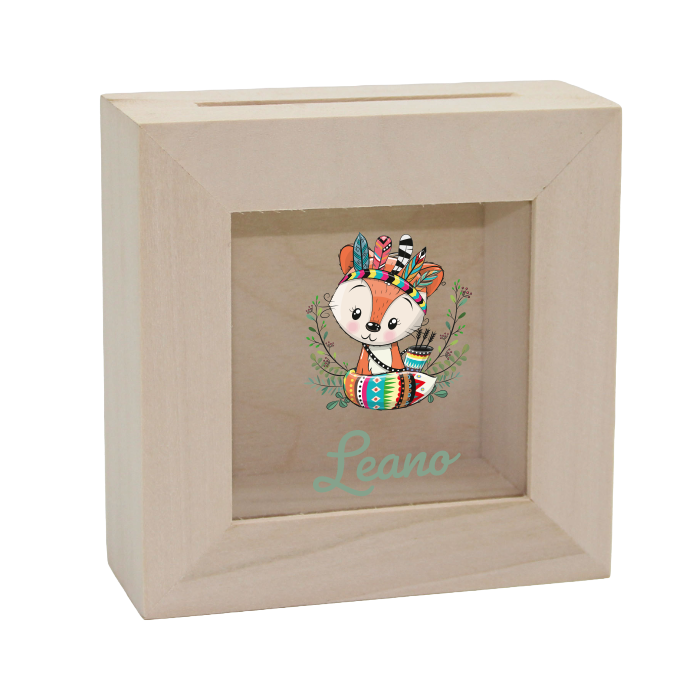 Mini Spardose 10x10cm Fuchs