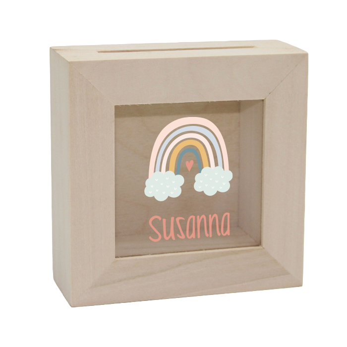 Mini Spardose 10x10cm Regenbogen