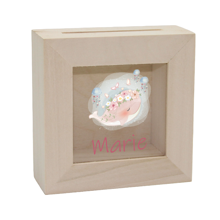 Mini Spardose 10x10cm Wal rosa