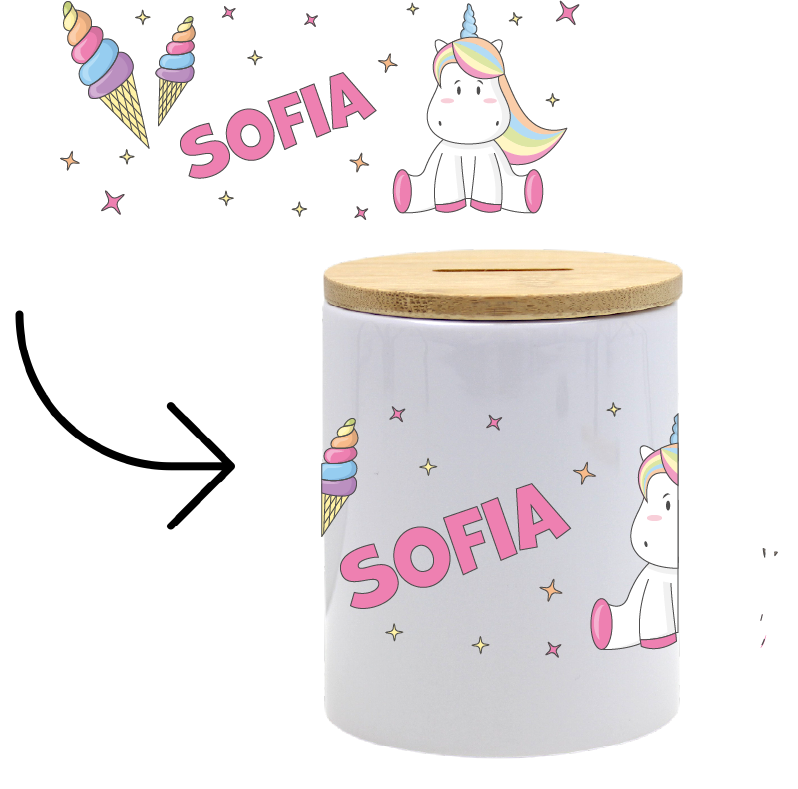 Kässeli mit Deckel - Einhorn pink