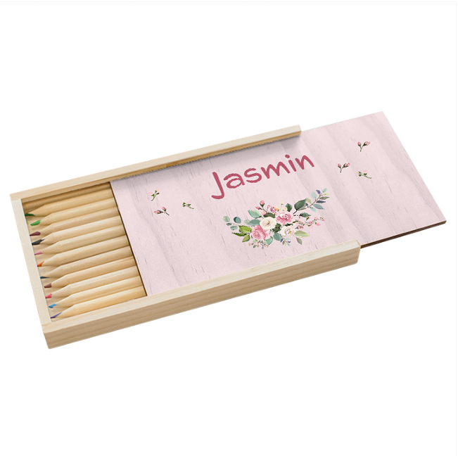 Stiftbox wood floral