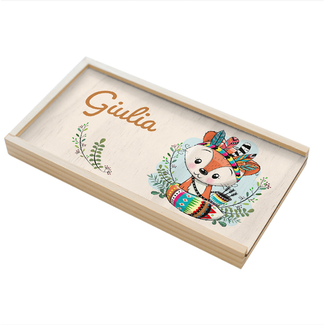 Box Fox Fox en bois