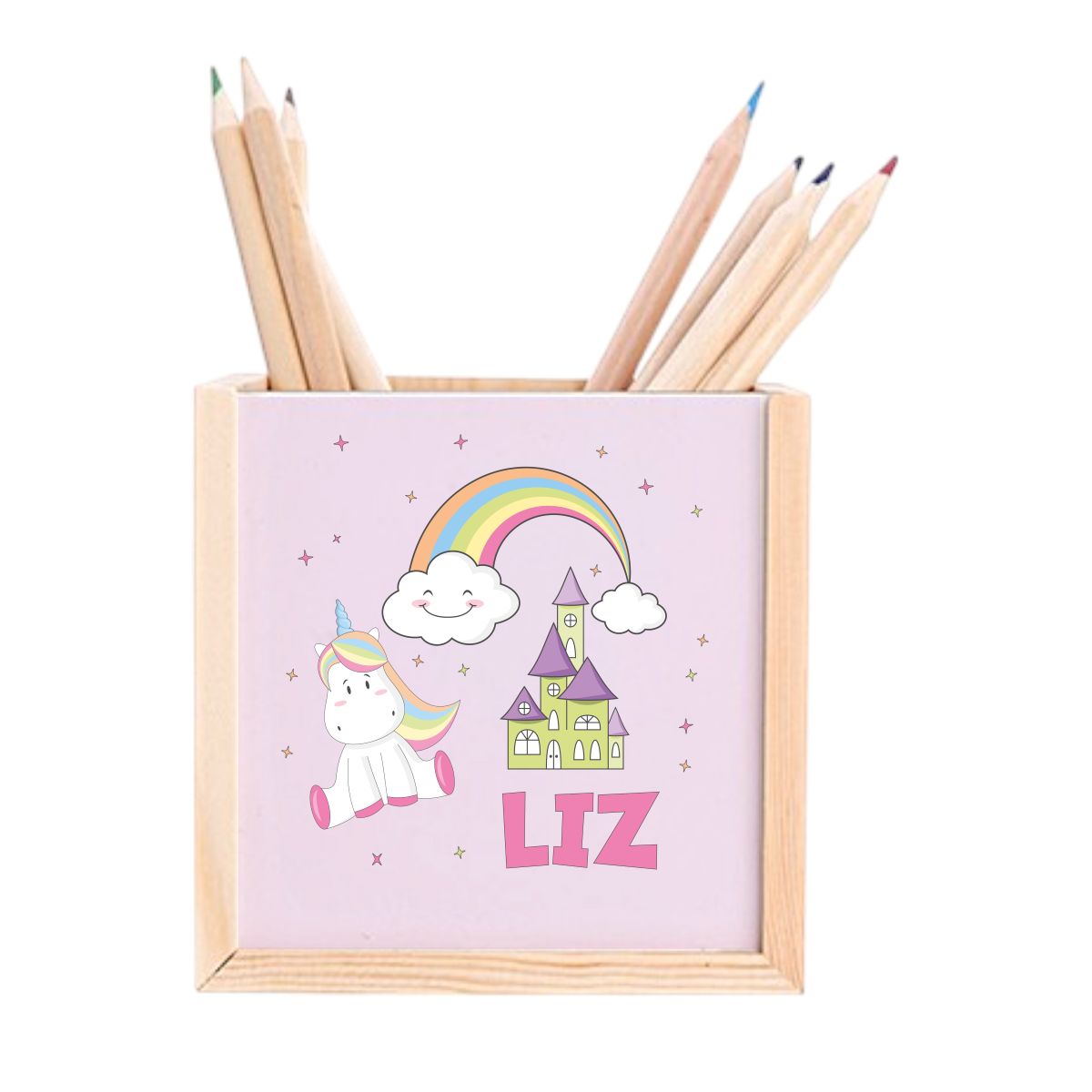 Pencil holder unicorn pink