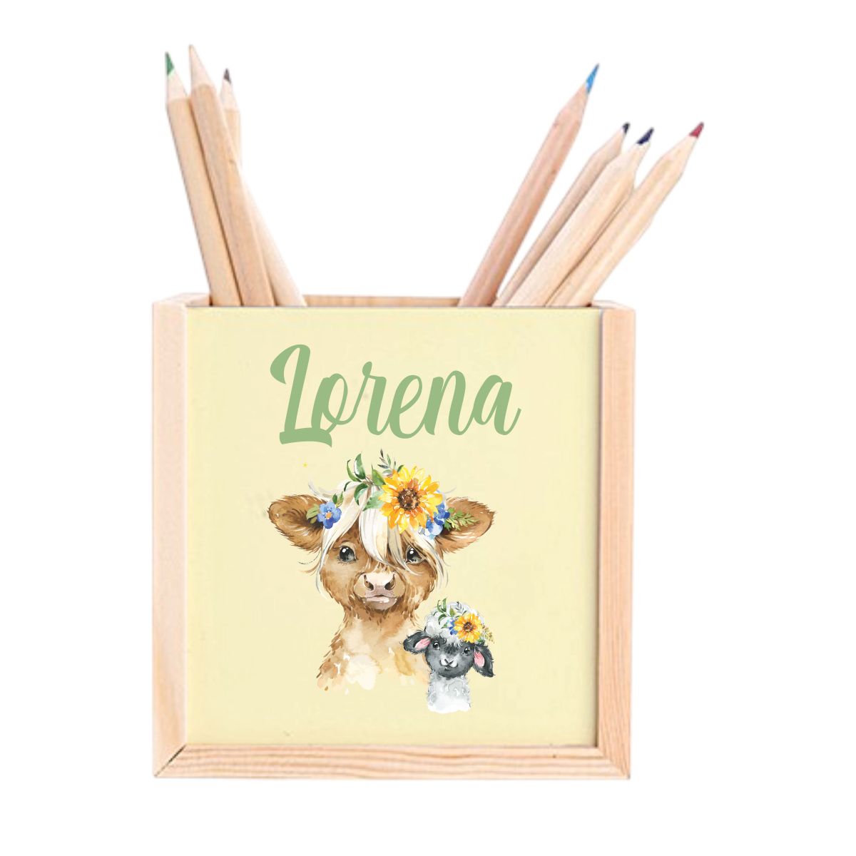 Pencil holder highland animals