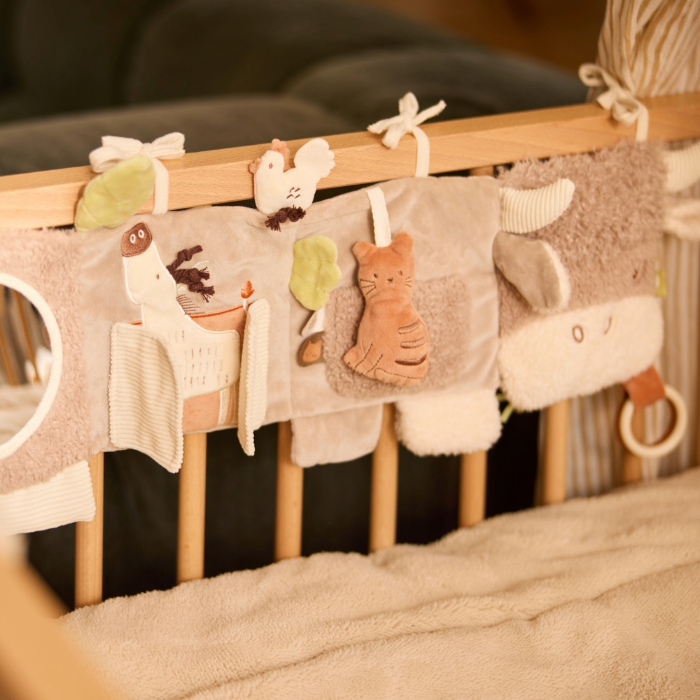 Fabric book for playpen - elephants