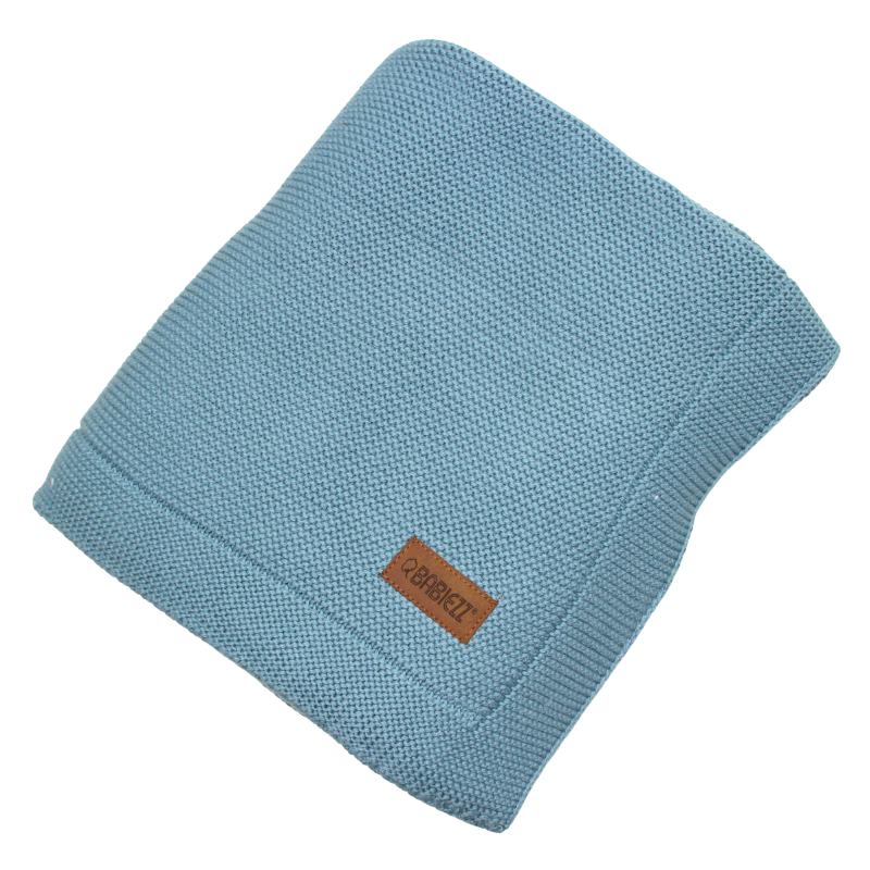 Strickdecke rauchblau 80x100cm
