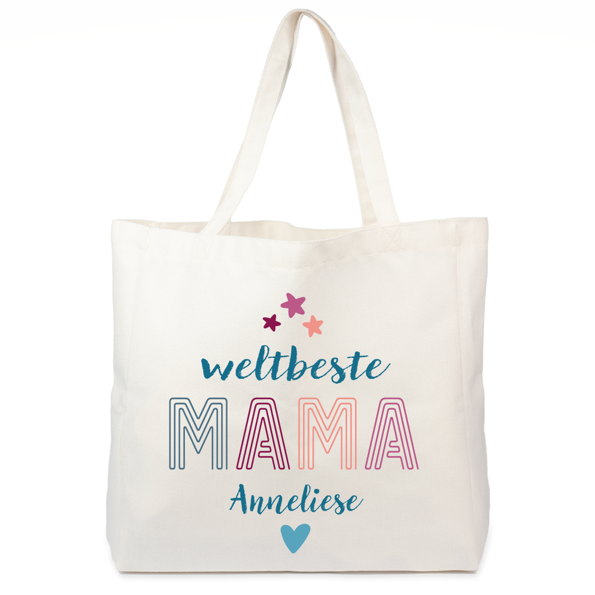 Tasche weltbeste Mama blautöne