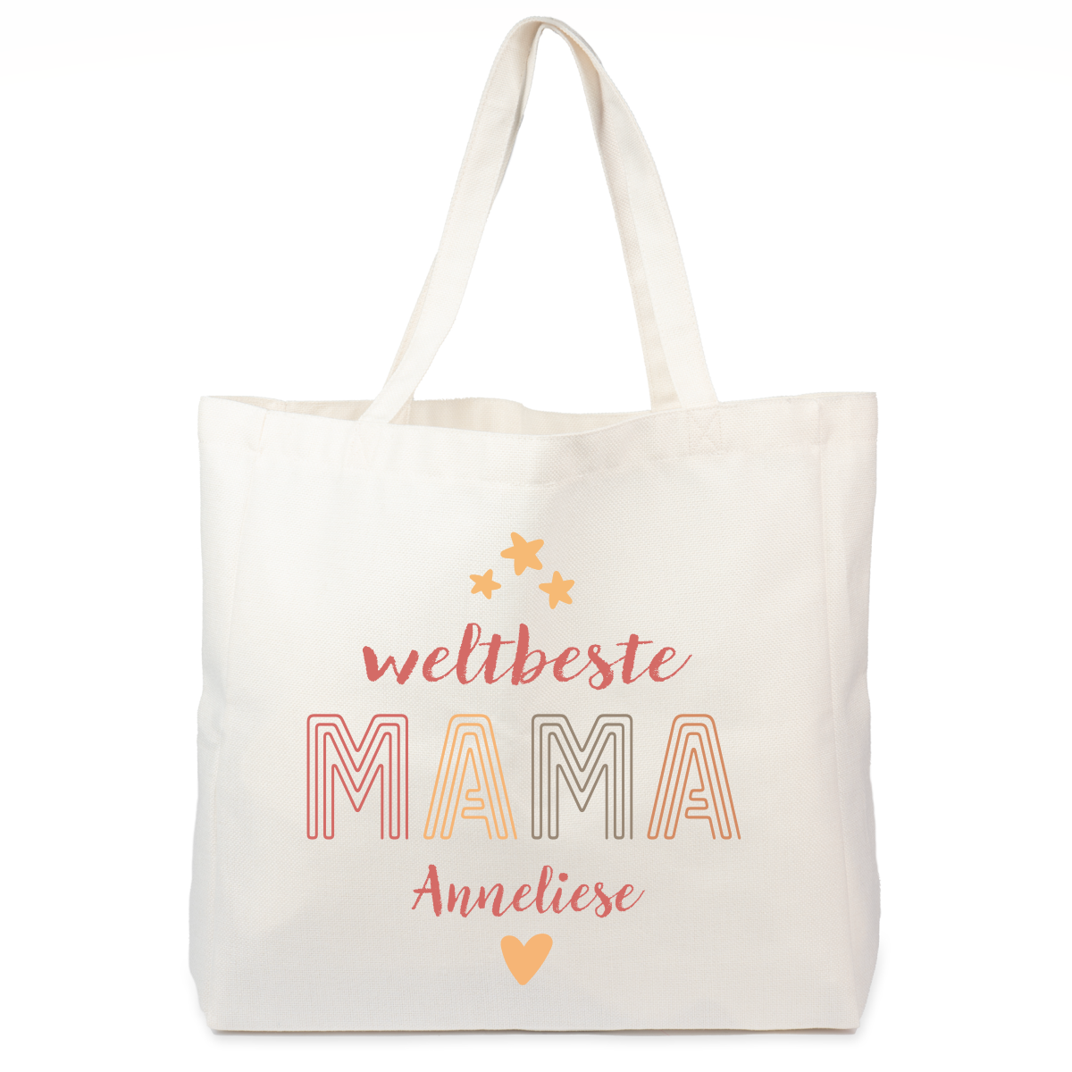 Tasche weltbeste Mama orangetöne