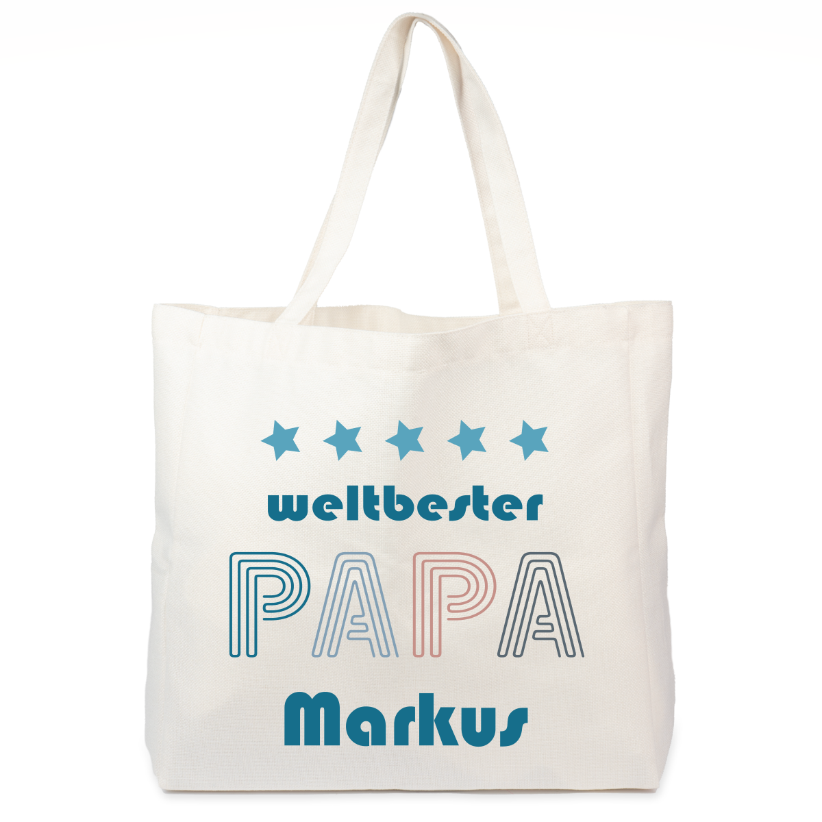 Tasche weltbester Papa blautöne