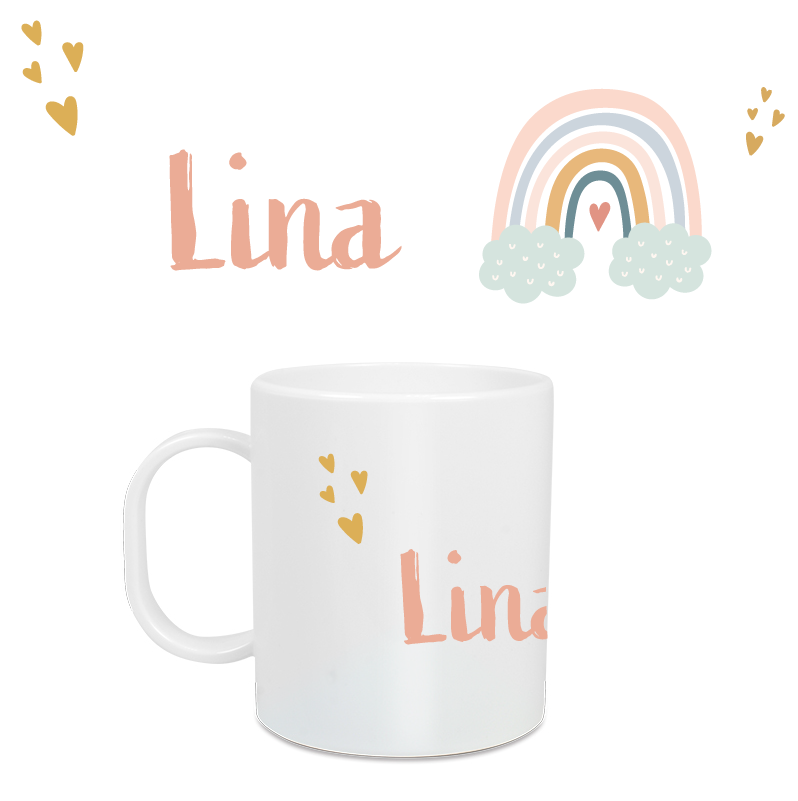 Kindertasse gross Regenbogen