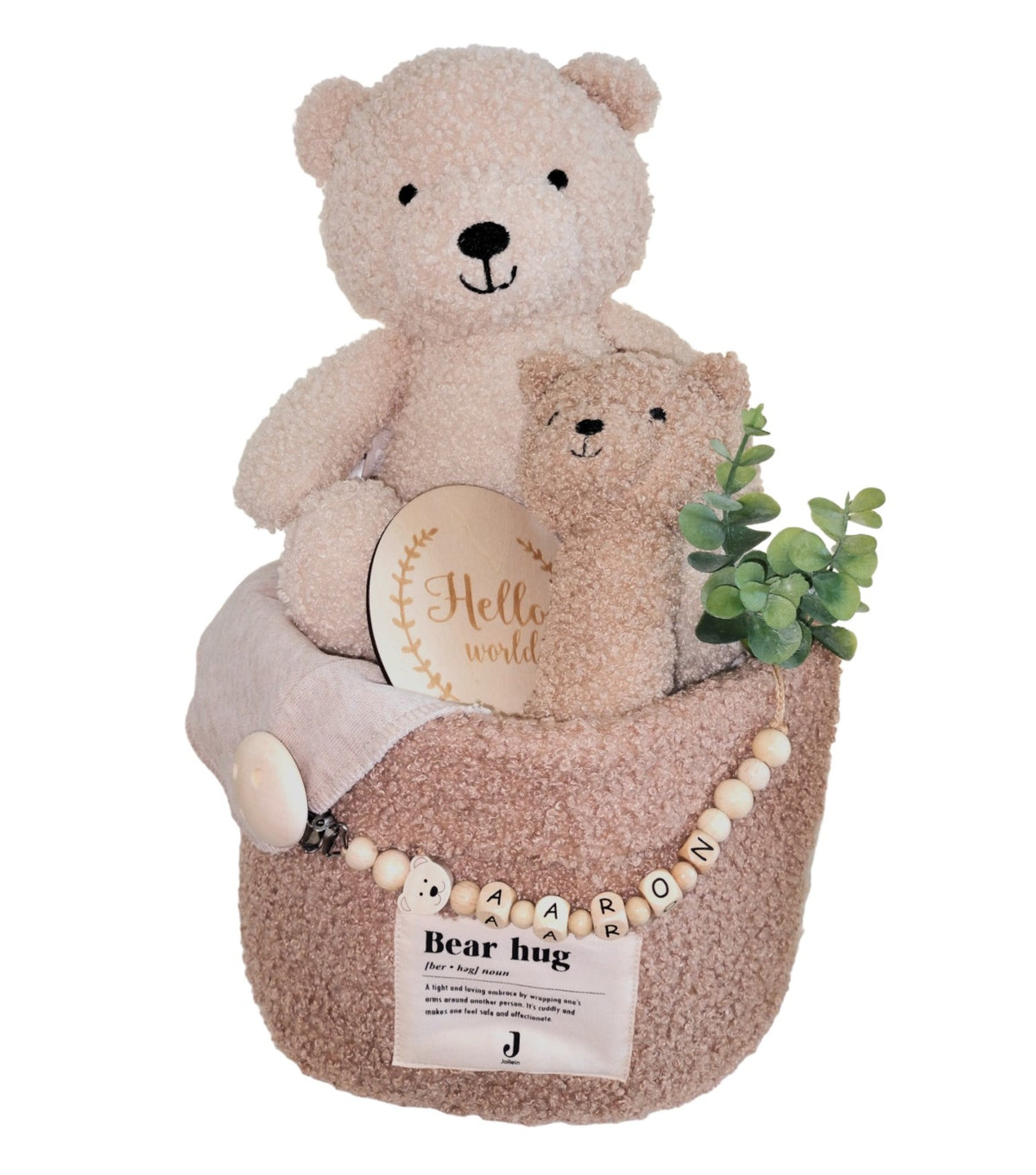 Diaper basket bear beige tones