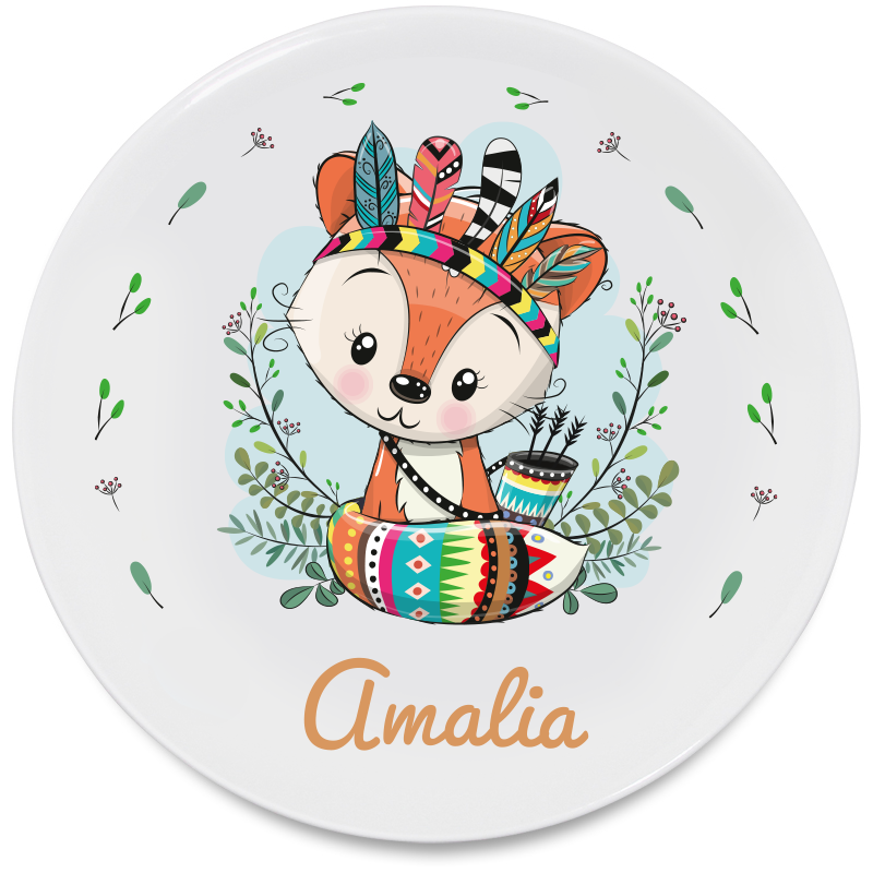 Assiette plate renard