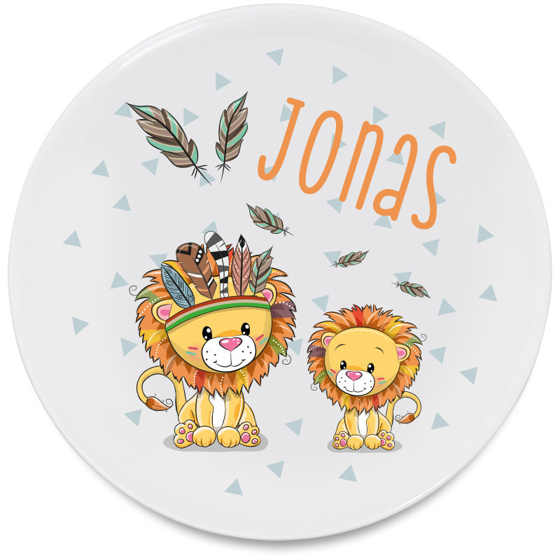 Assiette plate lion