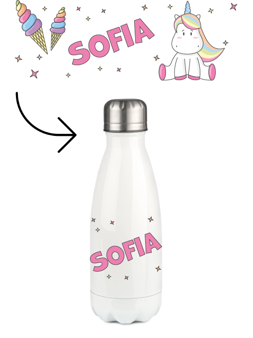 Thermoflasche 350ml Einhorn pink