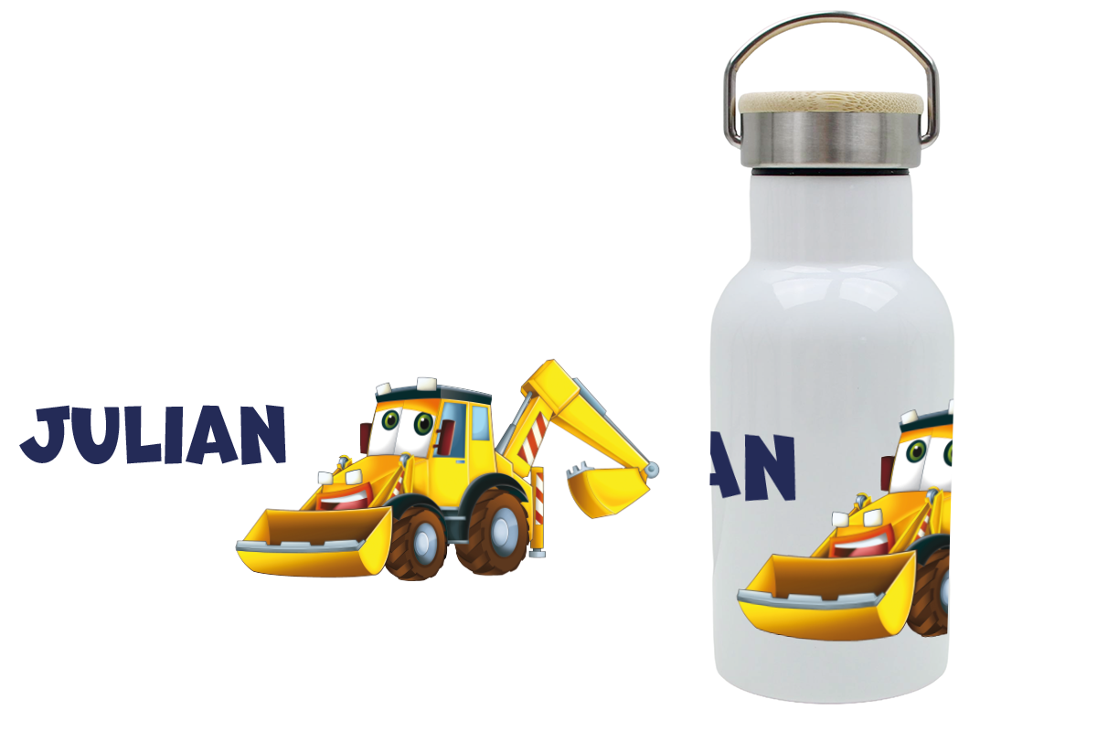 Thermoflasche Bambusdeckel 340ml Bagger