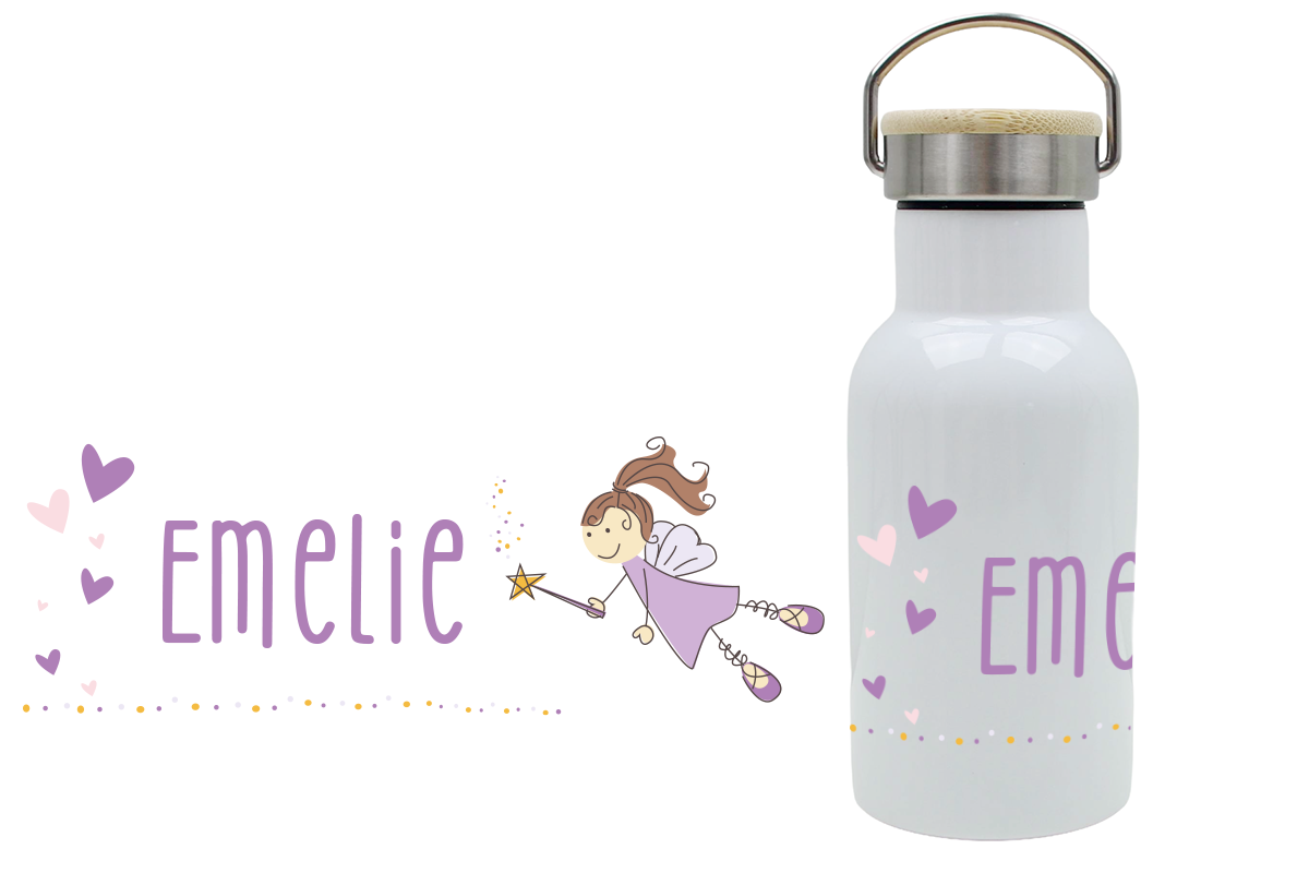 Thermoflasche Bambusdeckel 340ml Zauberfee