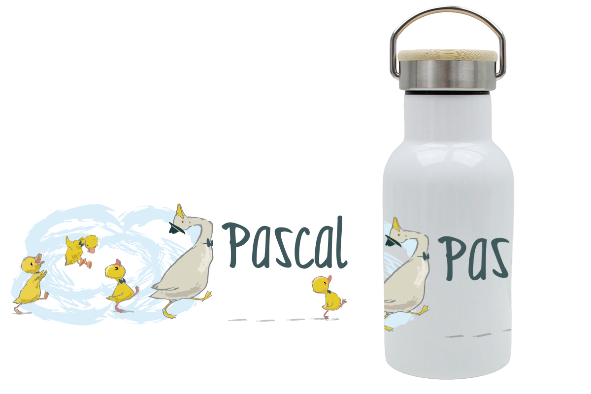 Thermoflasche Bambusdeckel 340ml Gänsemarsch