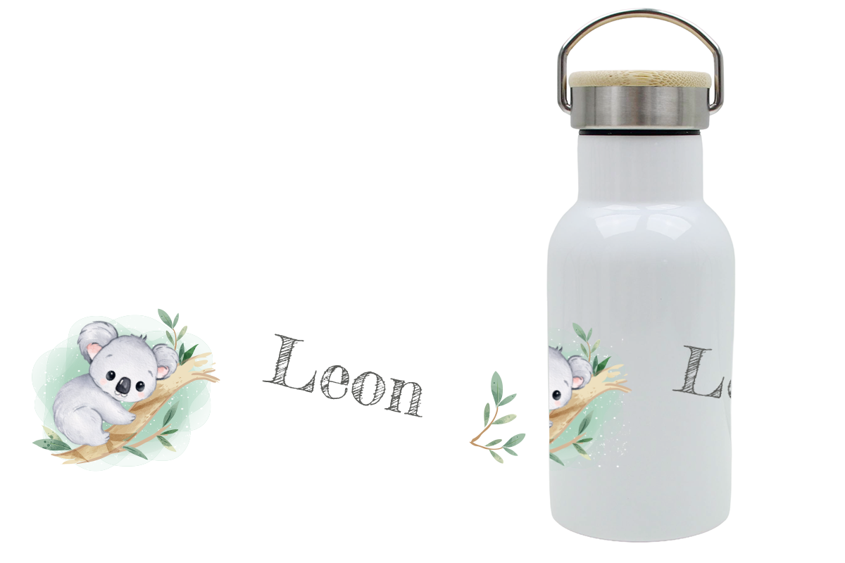 Thermoflasche Bambusdeckel 340ml Koala