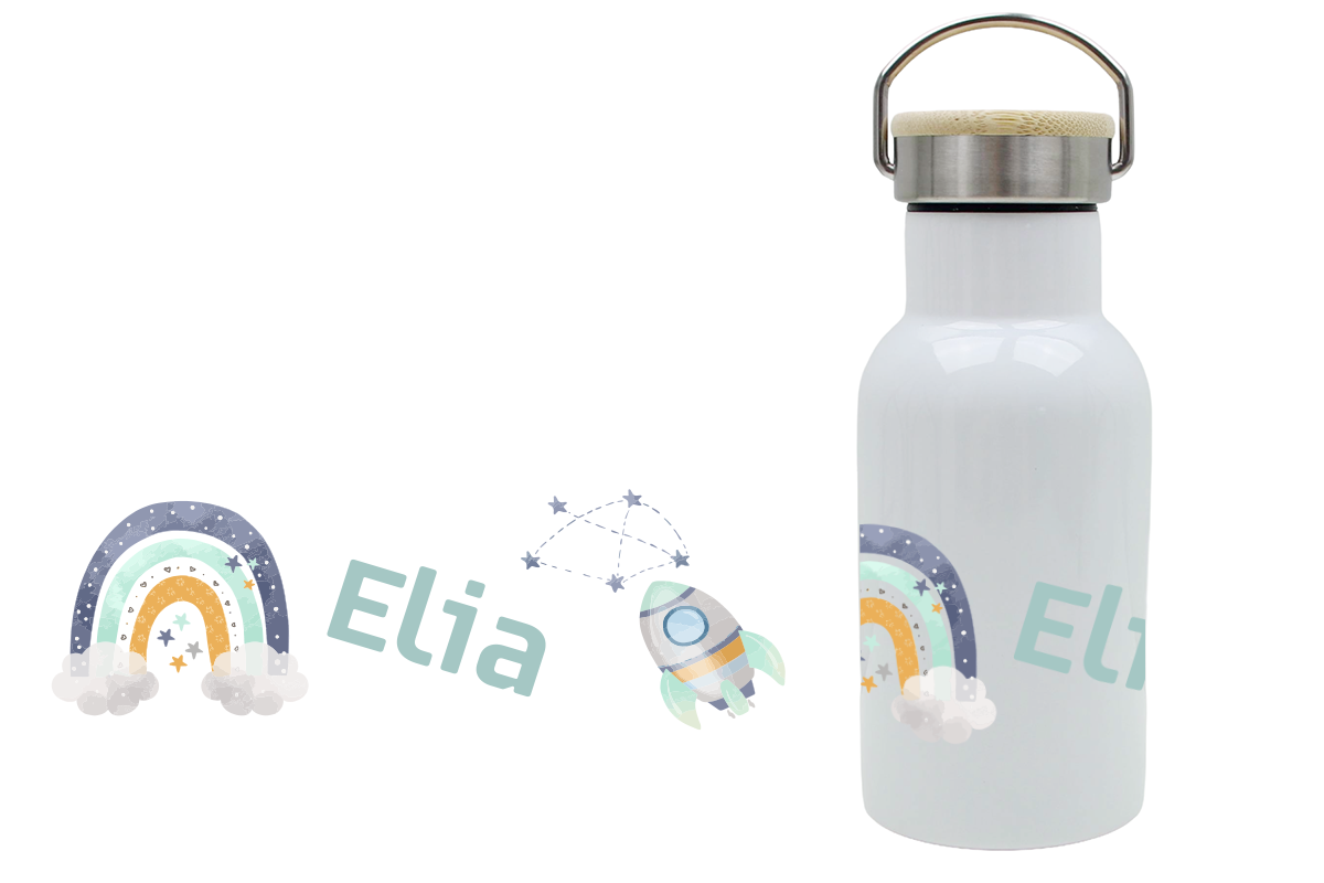 Thermoflasche Bambusdeckel 340ml Space