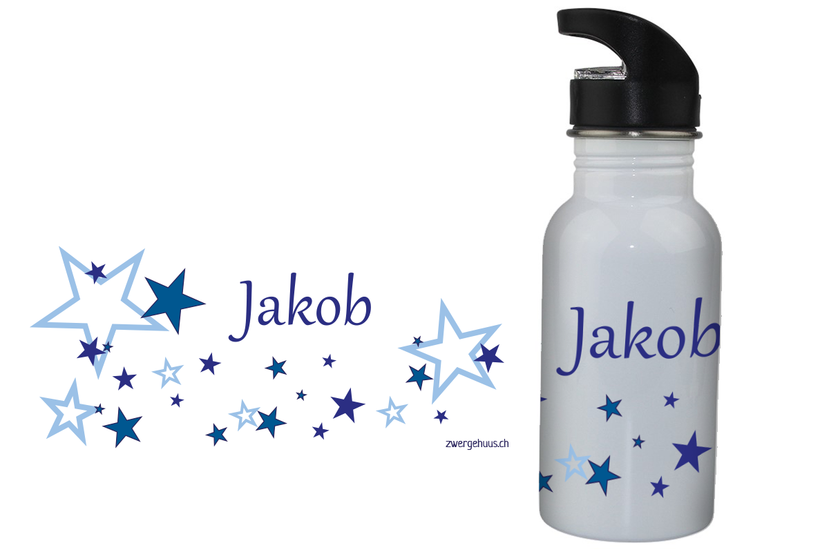Trinkflasche Sternchen blau
