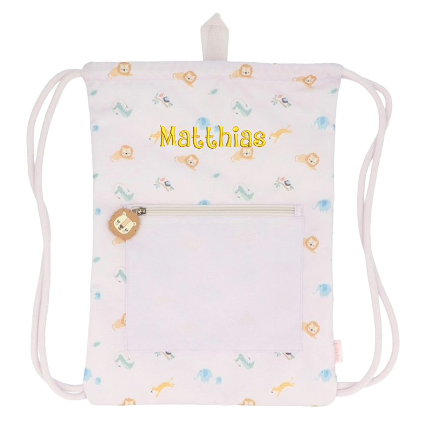 Gym bag with pirate fish motif