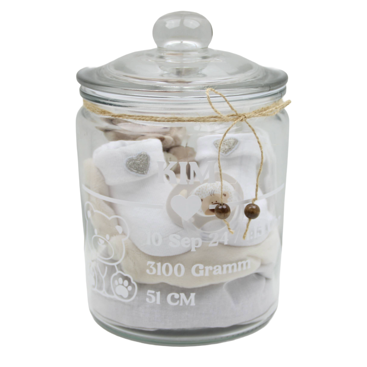 Tontes beige ours en verre de birance