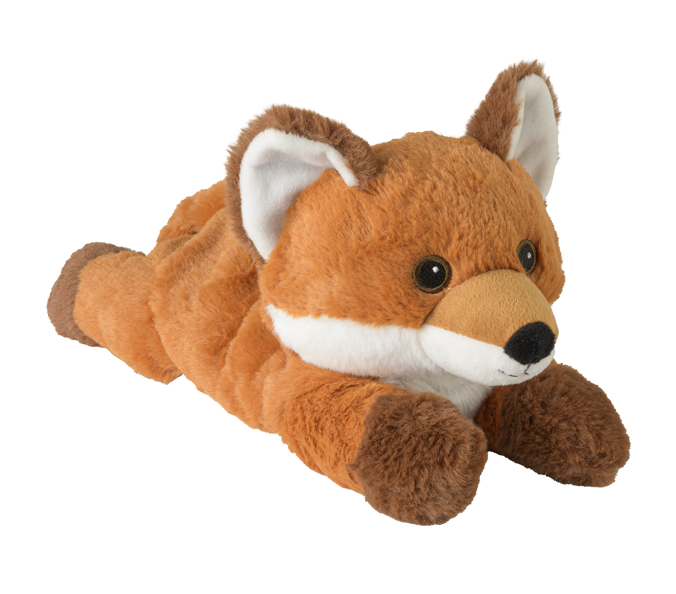 Le renard allongé le feu de chaleur